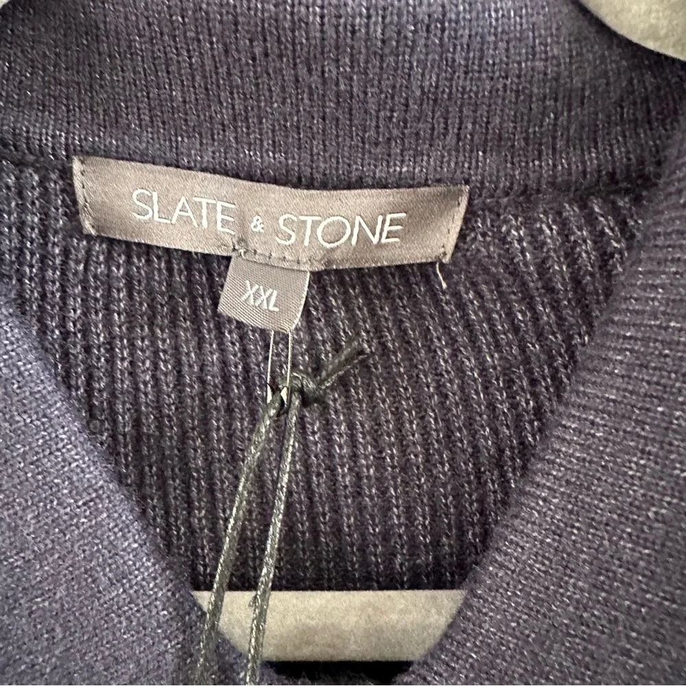 Slate & Stone Ribbed Knit Sweater Men's XXL Indigo Blue New With Tags